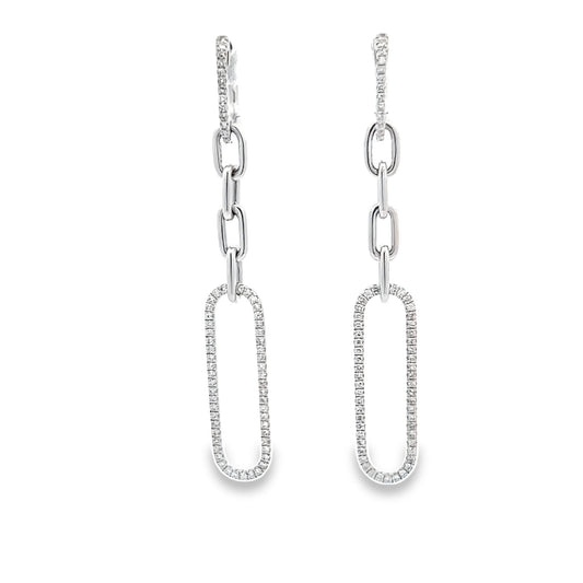 White Gold Link Earrings