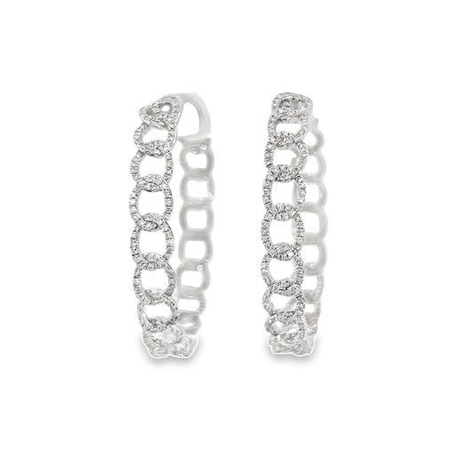 White Gold Curb Link Hoops