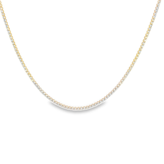 Yellow Gold Tennis Necklace