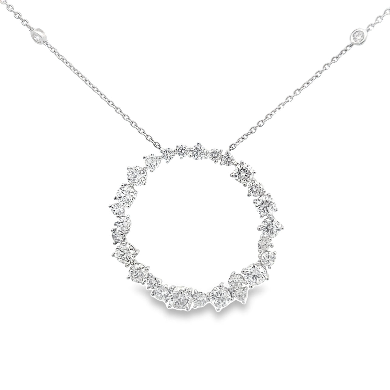 Open Disc Diamond Necklace