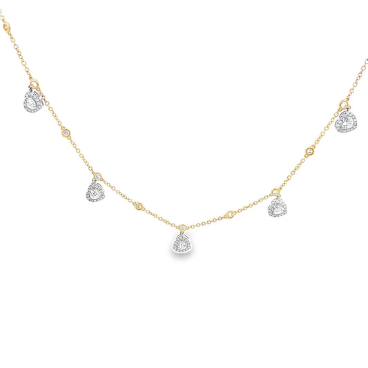 Five Heart Drop Necklace