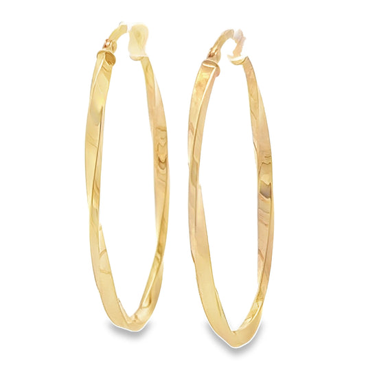 Oval Twist Hoops