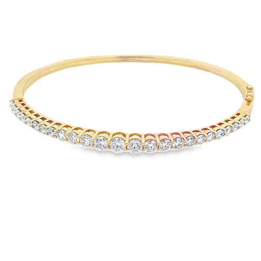 Yellow Gold Diamond Line Bangle