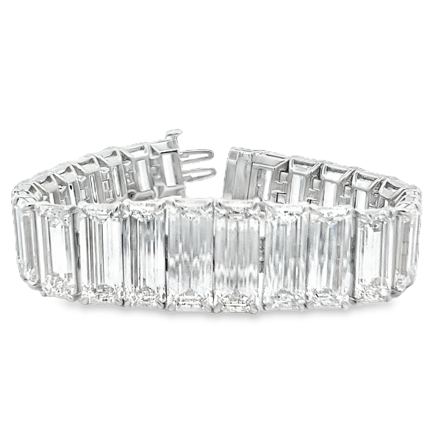 Graduated Emerald Cut Diamond Bracelet