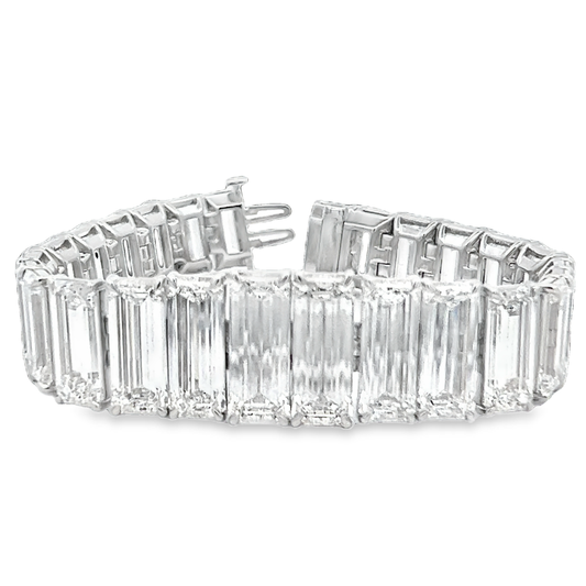 Graduated Emerald Cut Diamond Bracelet