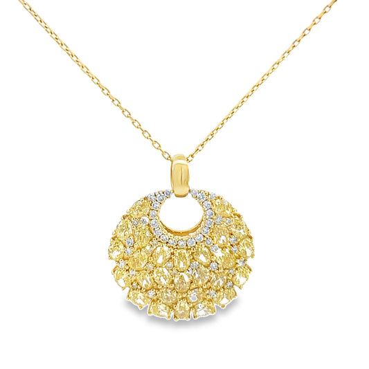 Yellow Diamond Disc Necklace