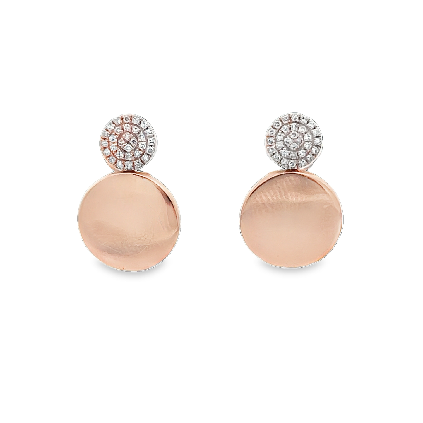 Double Disc Rose Gold Earrings