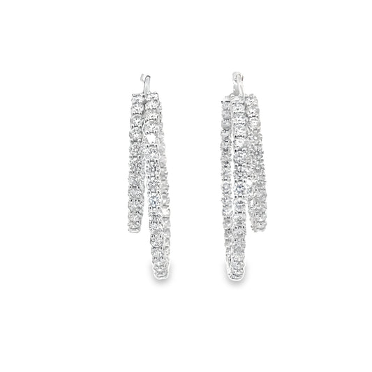 Diamond Double Hoop Earrings