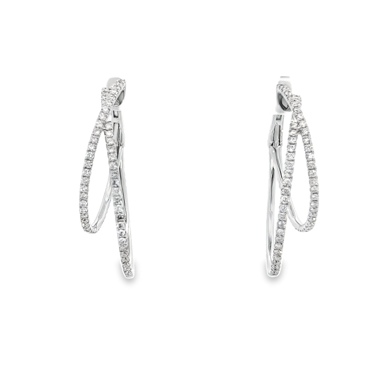 Double Hoop Diamond Earrings