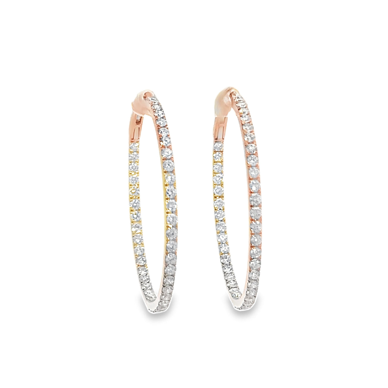 Round Diamond Hoop Earrings