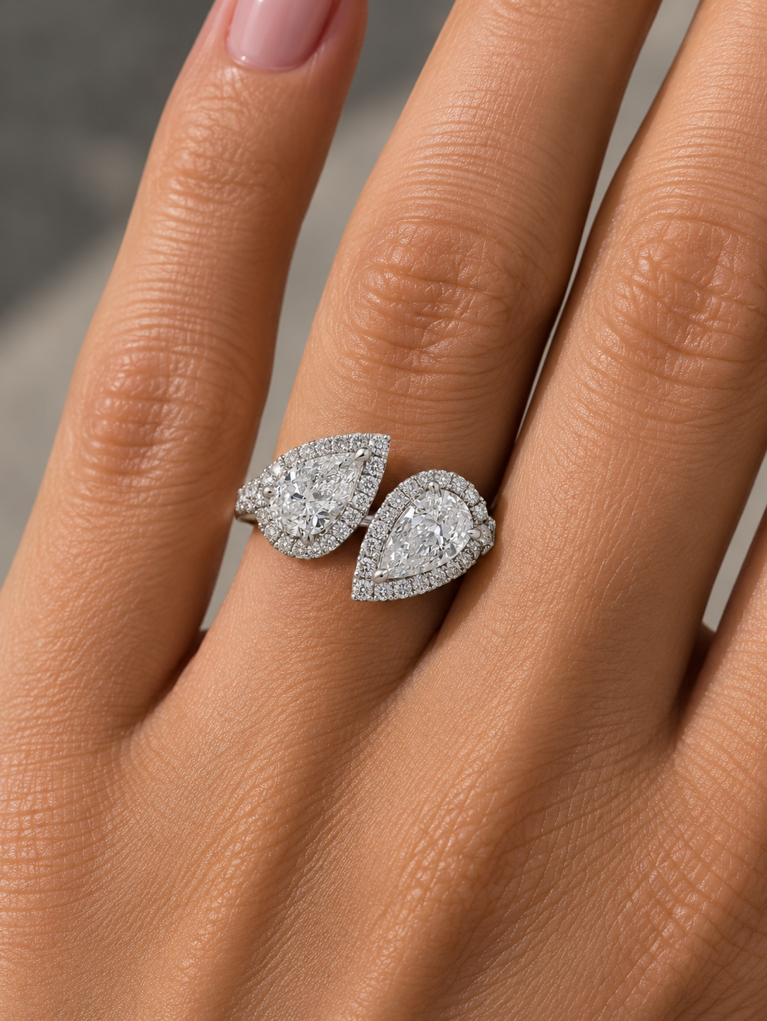 14Kt WG Pear Diamond Fashion Ring