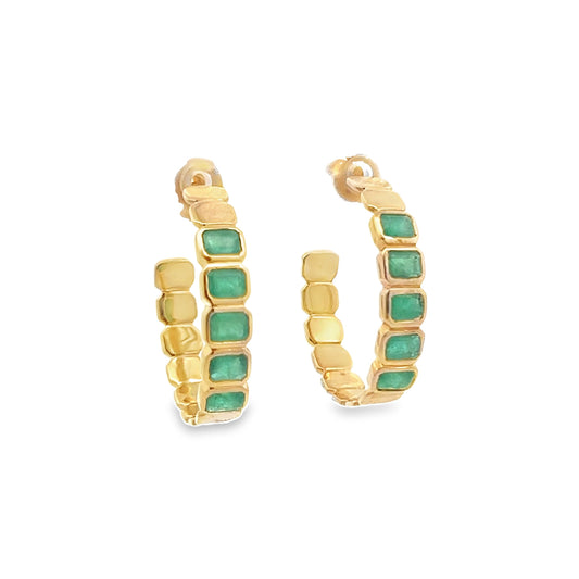 Emerald Bezel Earrings