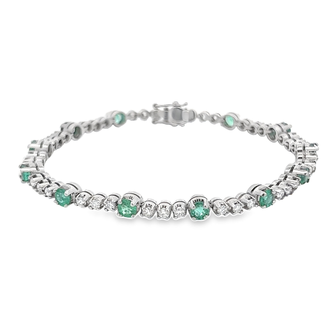 Diamond and Emerald Tennis Bracelet