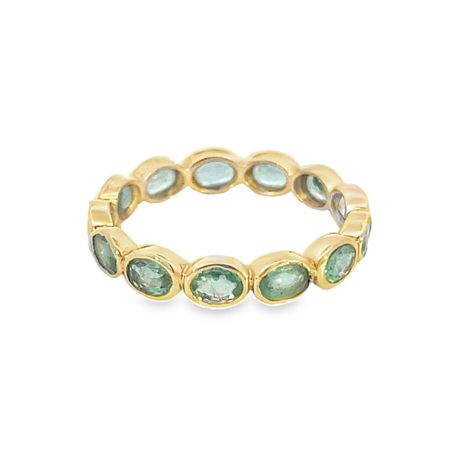Bezeled Emerald Bezeled Fashion Ring – Yanina-Co Jewelry