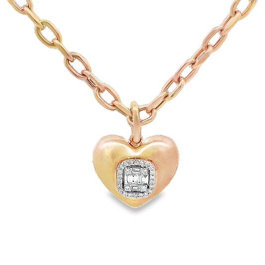 Bubble Heart Diamond Pendant