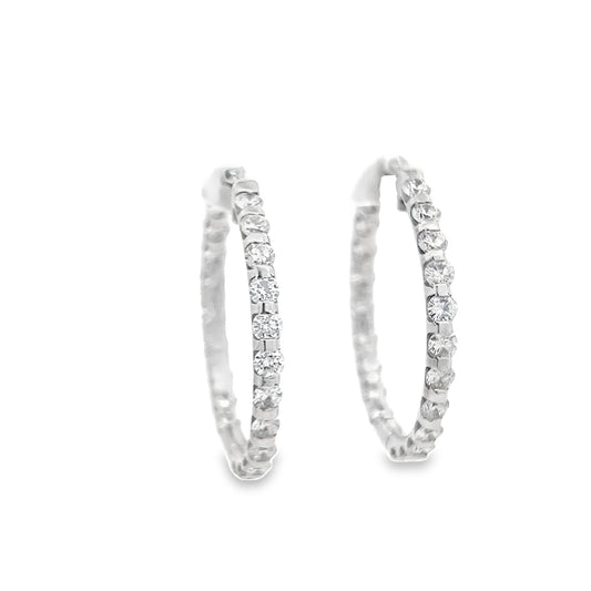 Elegant Diamond Hoop Earrings