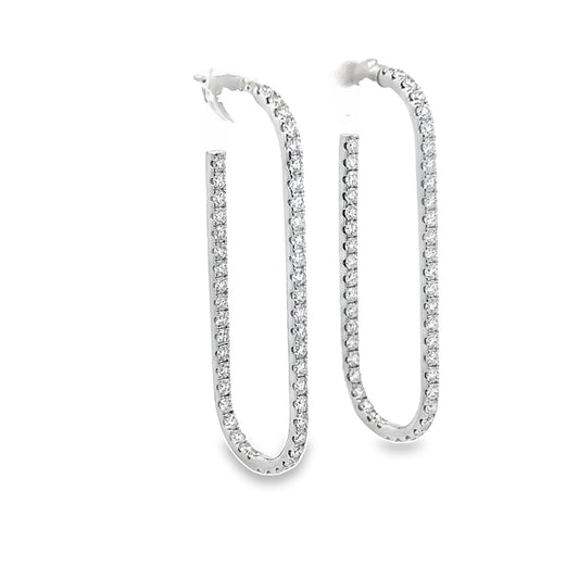 White Gold Paperclip Hoop