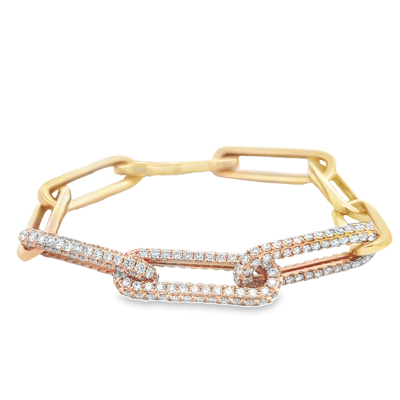 3 Diamond Paperclip Bracelet