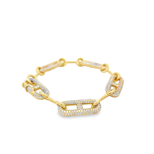 Diamond Anchor Chain Bracelet