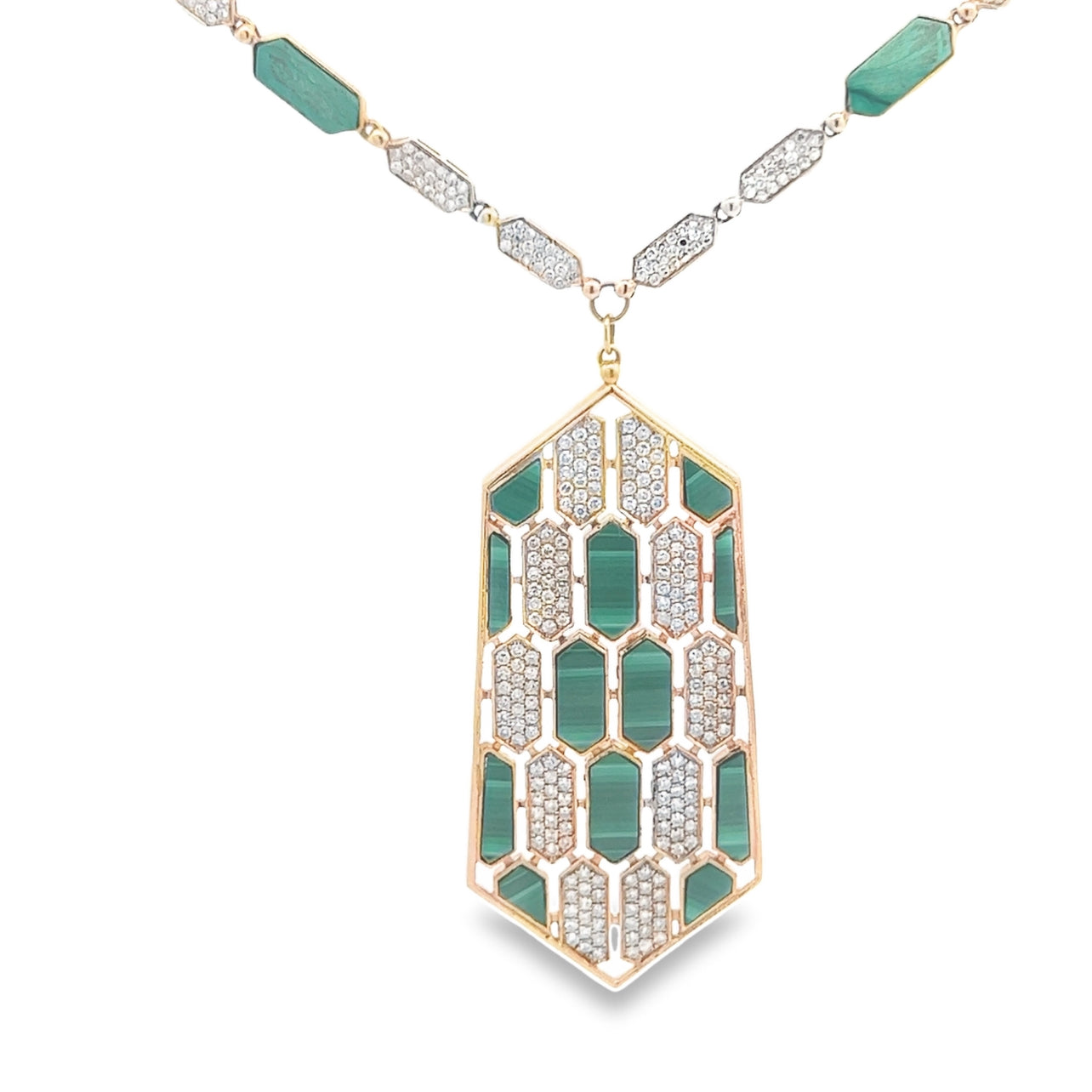 Malachite and Diamond Necklace