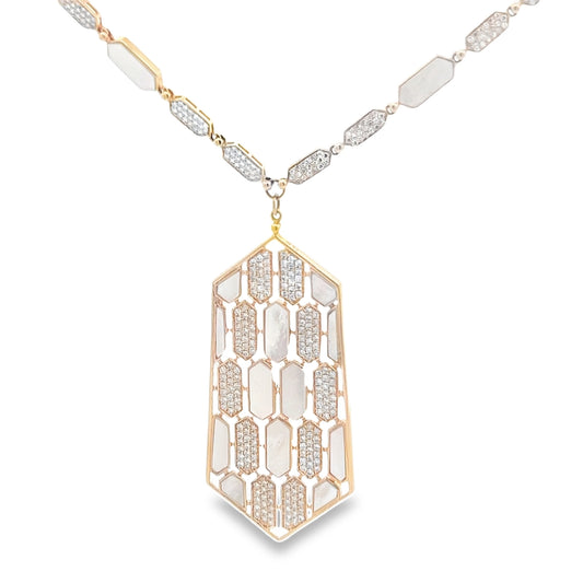 Mother of Pearl and Diamond Necklace