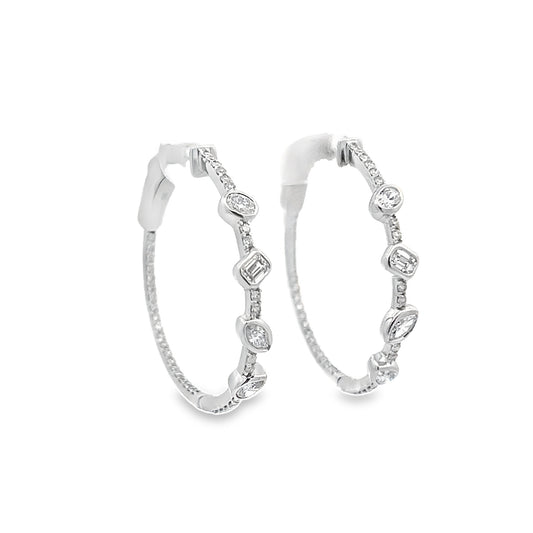 Multi Shape White Gold Hoops