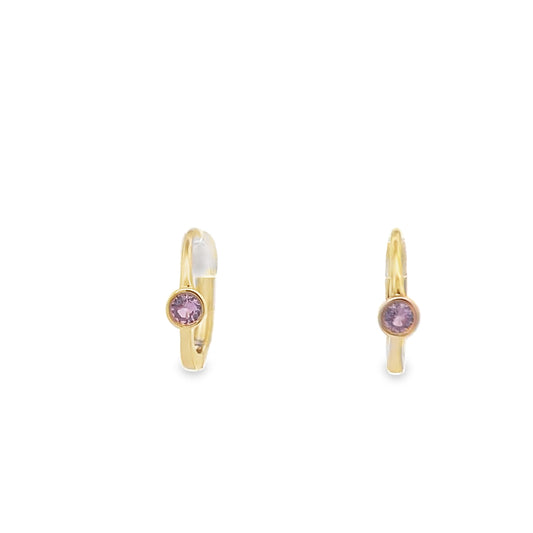 Pink Sapphire Huggie Earrings