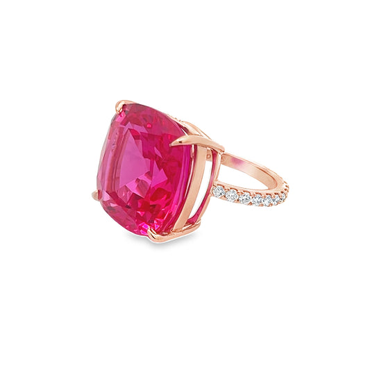 Pink Tourmaline & Diamond Fashion Ring