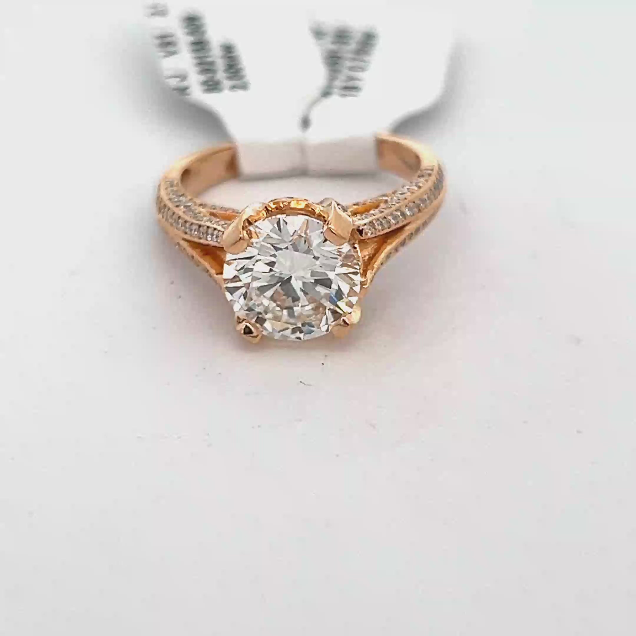 Round Diamond pave set Engagement Ring