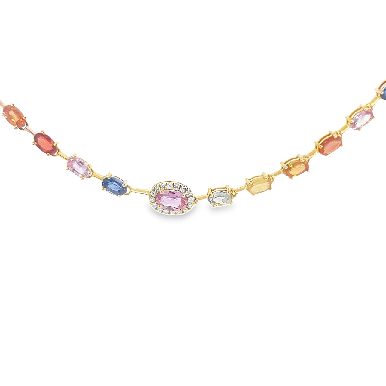 Rainbow Sapphire & Diamond Necklace