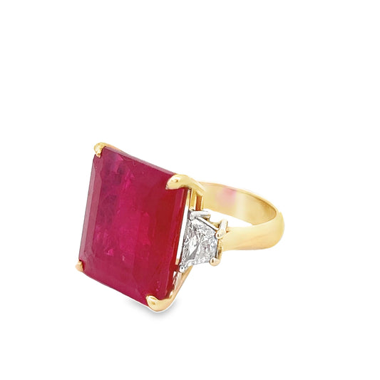 Emerald Cut Ruby Ring