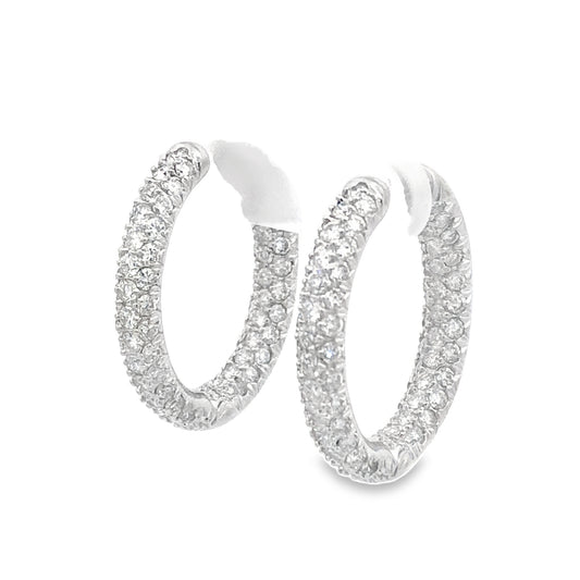 Pave Set Oval Hoops