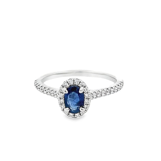 Oval Sapphire Halo Ring