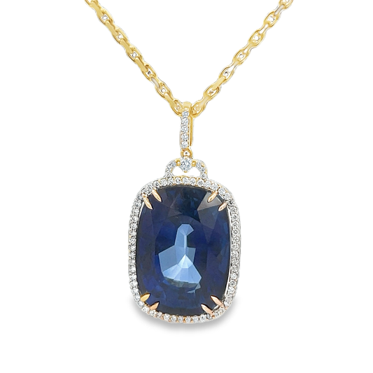 Sapphire and Diamond Pendant Necklace