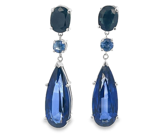 Pear Shape Sapphire Earring Drops