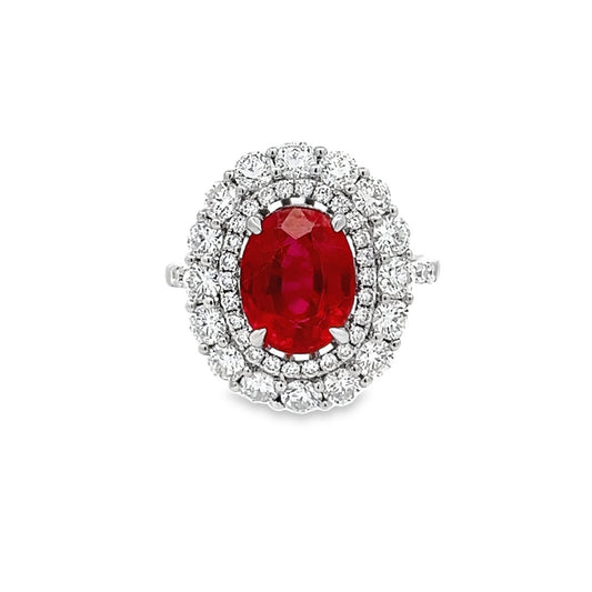 Oval Ruby Diamond Ring