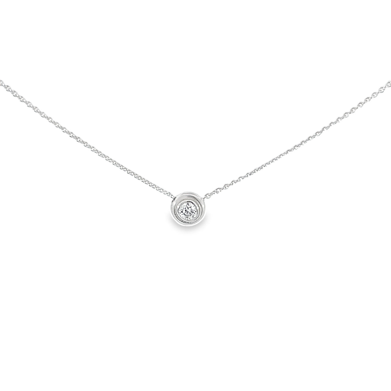 White Gold Bezeled Diamond Necklace