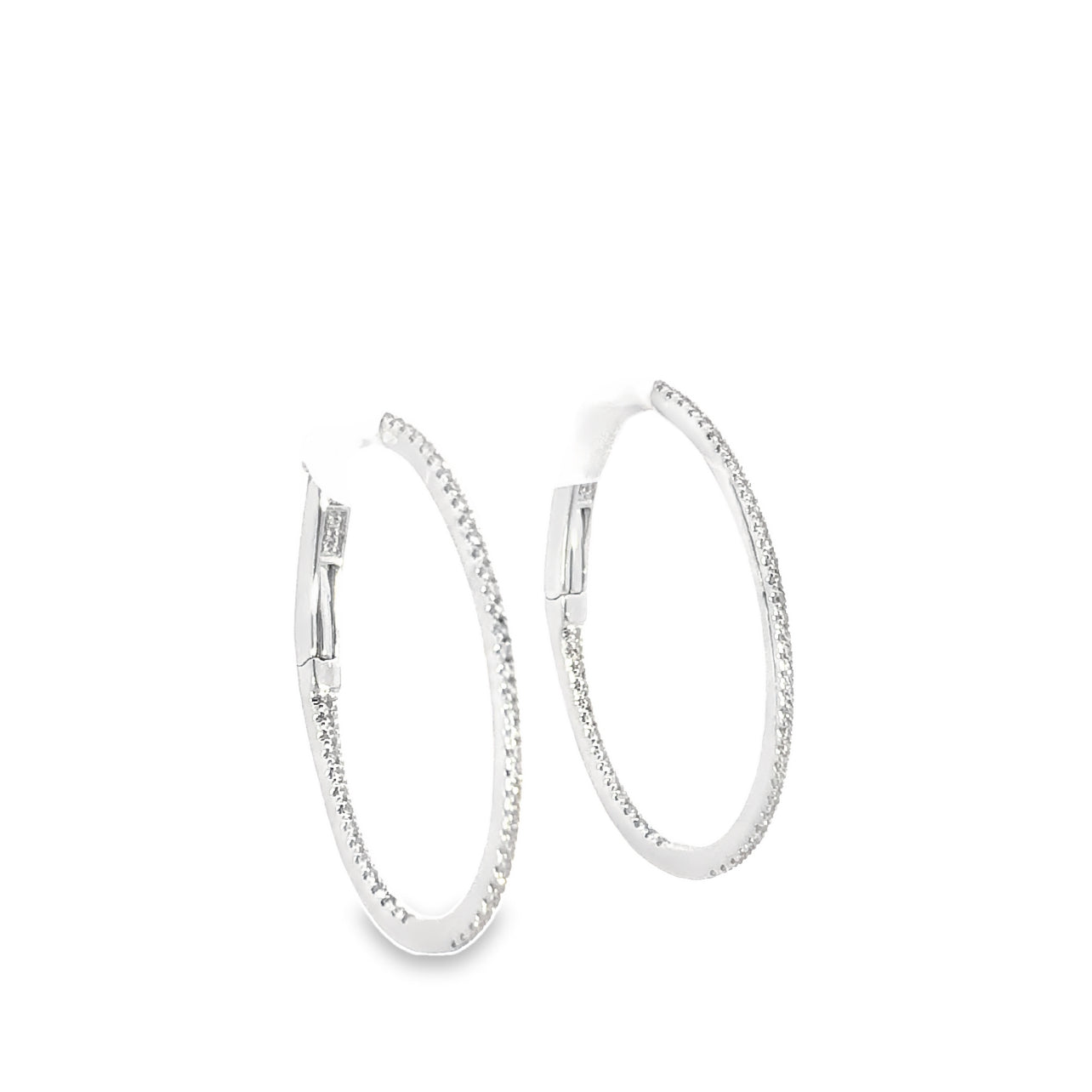 White Gold Oval Hoops