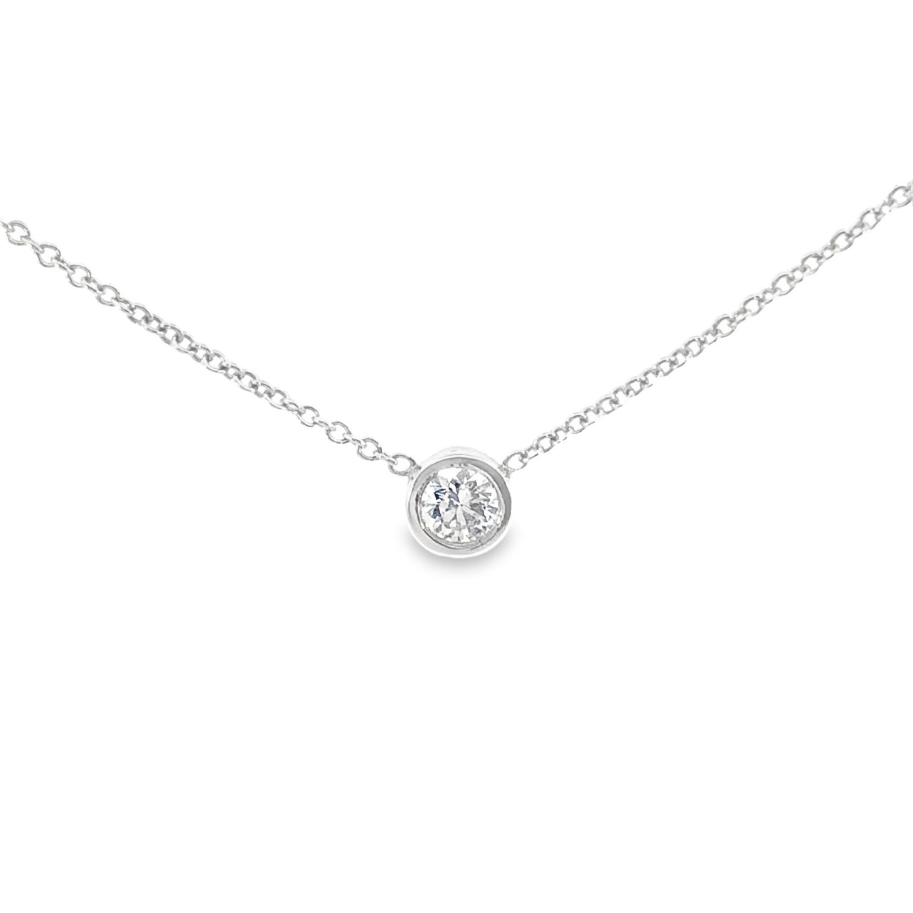 White Gold Bezeled Diamond Necklace