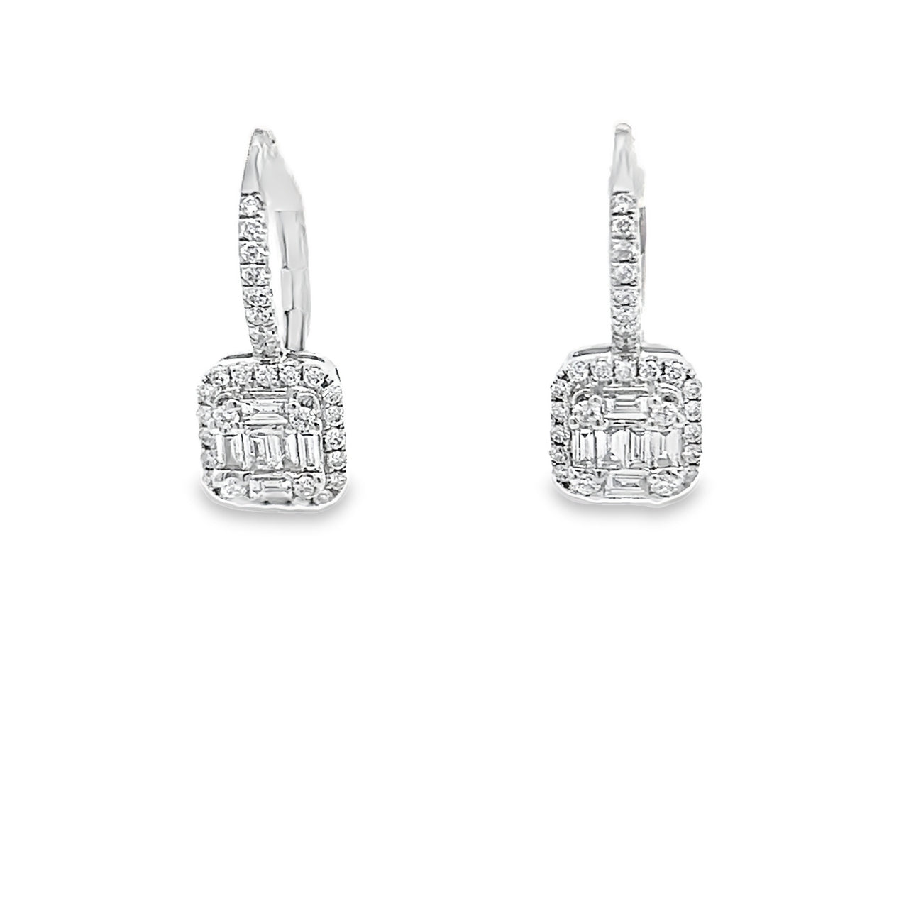 White Gold Illusion Earrings