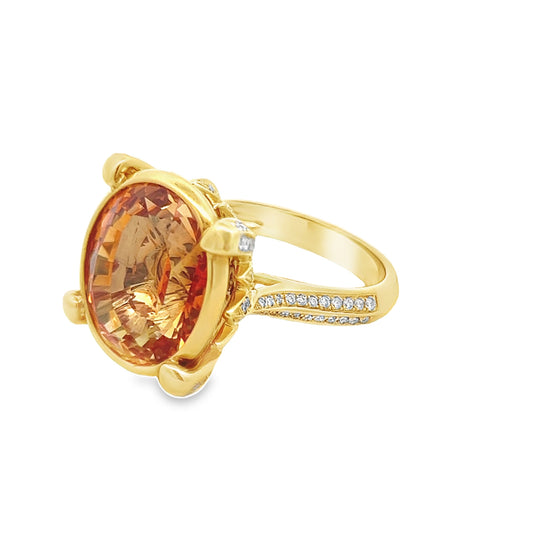 Citrine and Diamond Ring