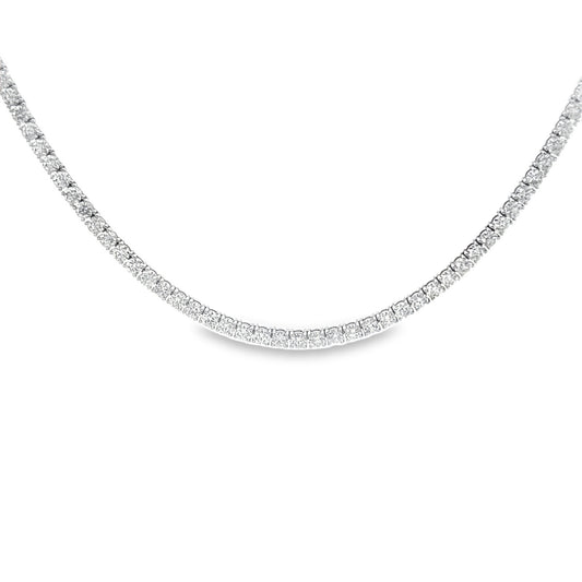 17" White Gold Tennis Necklace