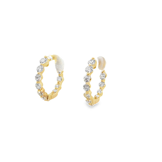 Round Diamond Hoop Earrings