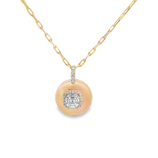 Bubble Halo Pendant Diamond Necklace