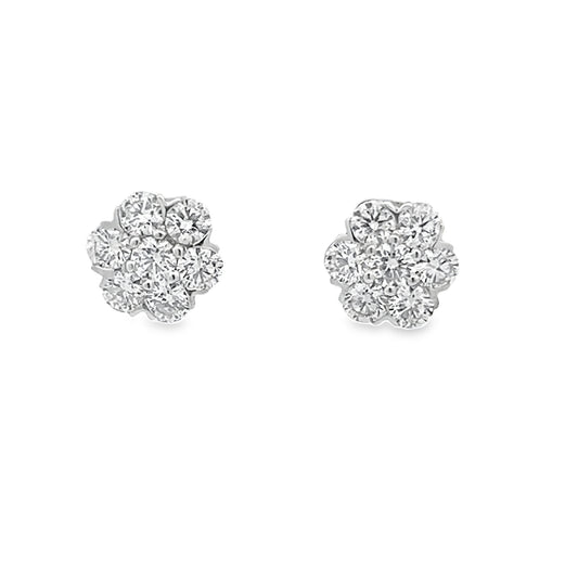 Round-Cut Halo Earrings