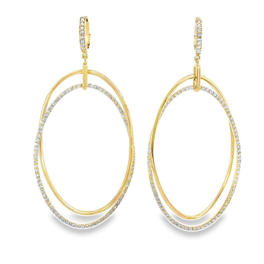 Double Oval Drop Earrings