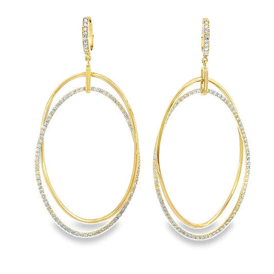 Double Oval Drop Earrings