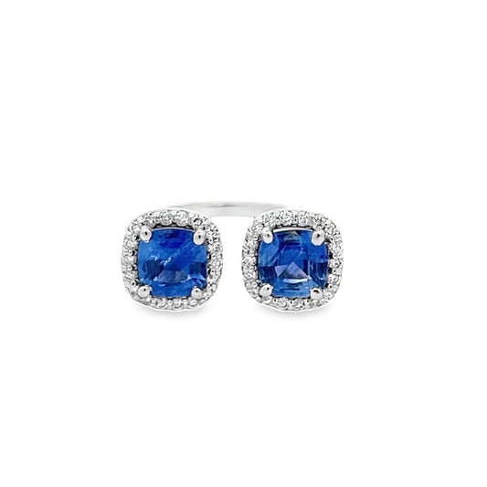 Blue Sapphire and Diamond Ring