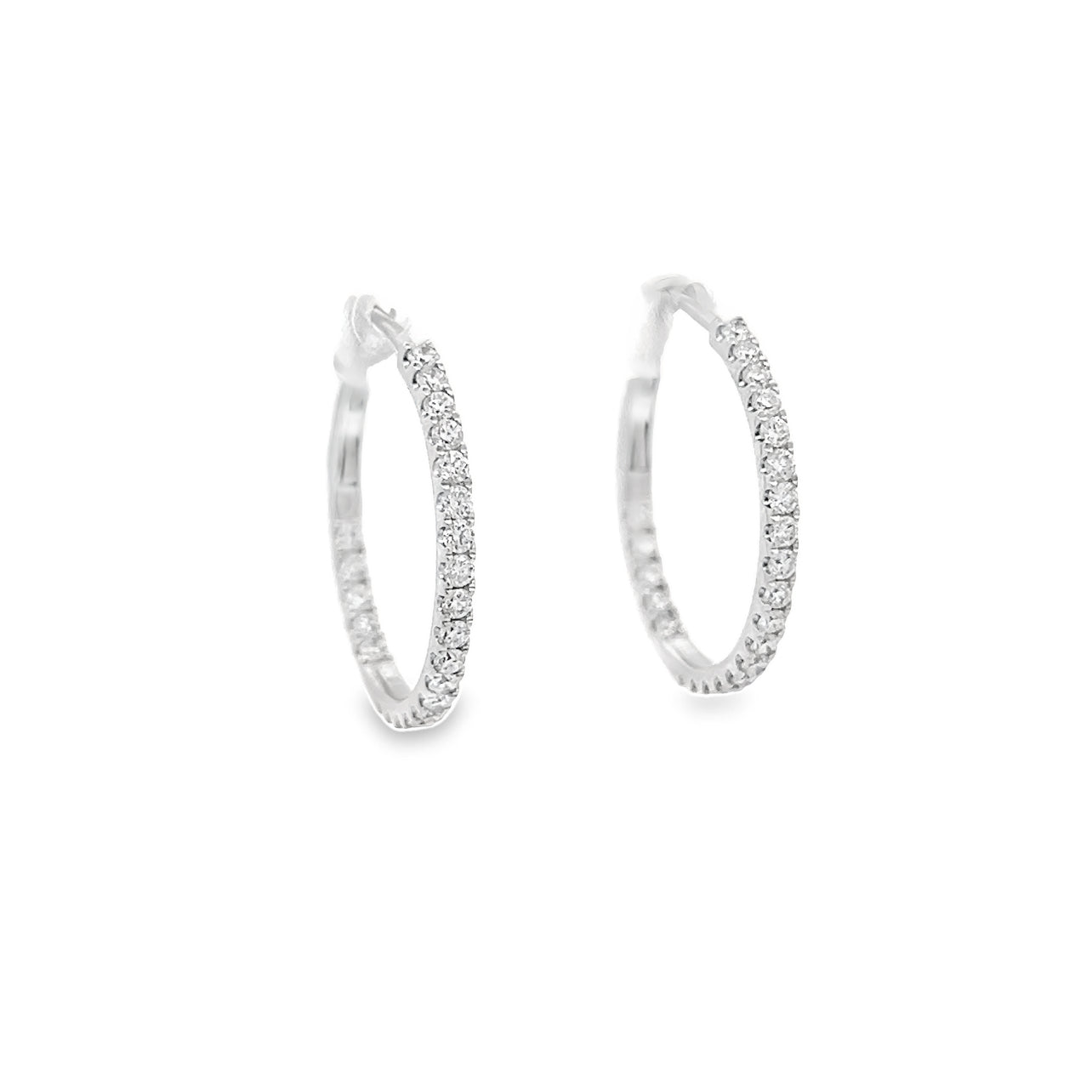 White Gold Inside Out Hoops