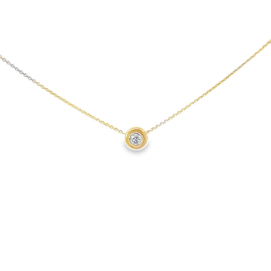 Yellow Gold Bezeled Diamond Necklace